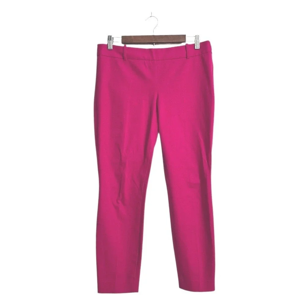 J. Crew Minnie Mid-Rise Tapered Leg Cropped Pants In Pink Sz 6